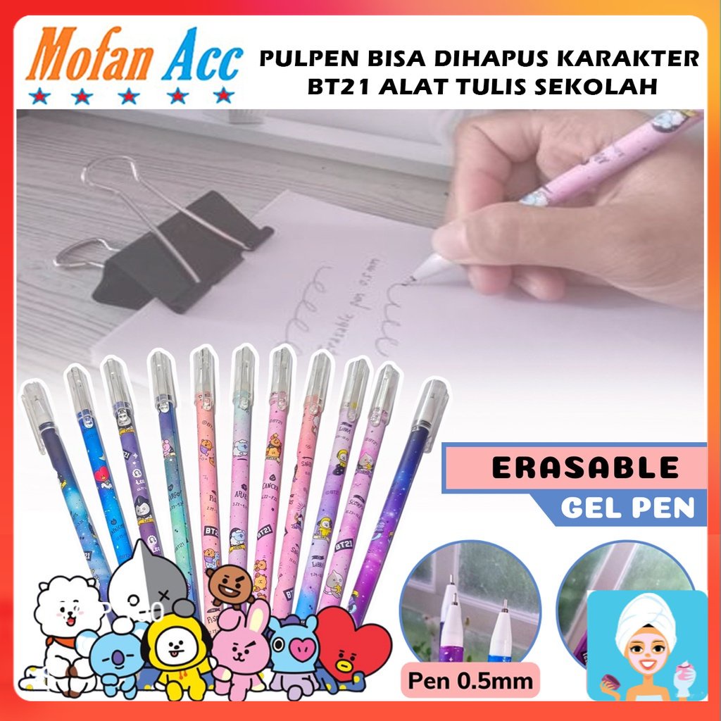

[ML] PULPEN GEL DAPAT DIHAPUS KARAKTER BT21 ZODIAK SERIES - BOLPEN PENA AJAIB ALAT TULIS SEKOLAH KANTOR HB 0.5MM WONDER GEL PEN ERASABLE BALLPOINT PERLENGKAPAN MENULIS ANAK INCLUDE PENGHAPUS UNIK