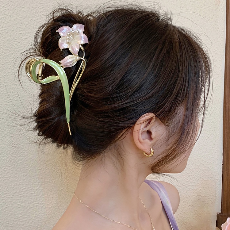 Logam Baru Gentle Gardenia Hair Clip Enamel Klip Rambut Hair Pin Untuk Wanita Perempuan Ekstensi Rambut Penjepit Aksesori Rambut