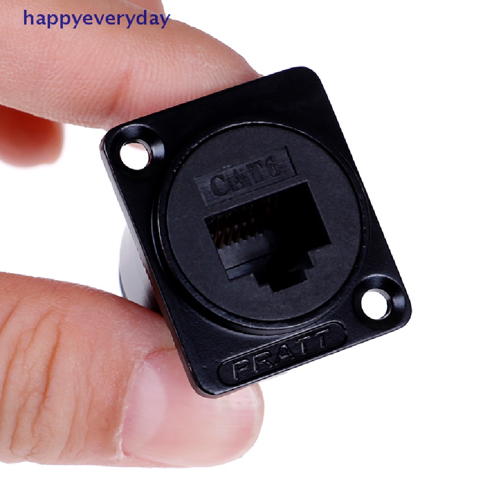 [happy] Rj45 D-type module socket female Konektor Sinyal cat6 panel mount network [ID]