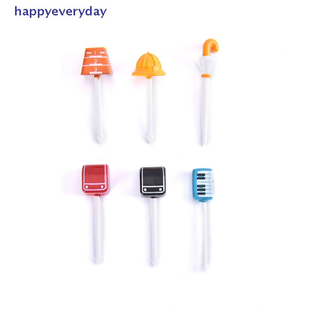 [happy] Garpu Buah Lucu Mini Kartun Anak Snack Kue Dessert Pick Tusuk Gigi Bento [ID]