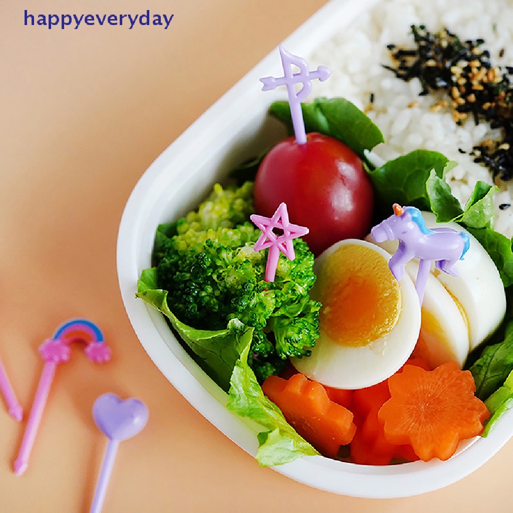 [happy] 6pcs Set Garpu Buah Makanan Mini Kartun Untuk Anak-Anak Dessert Forks Decor Party Supply [ID]