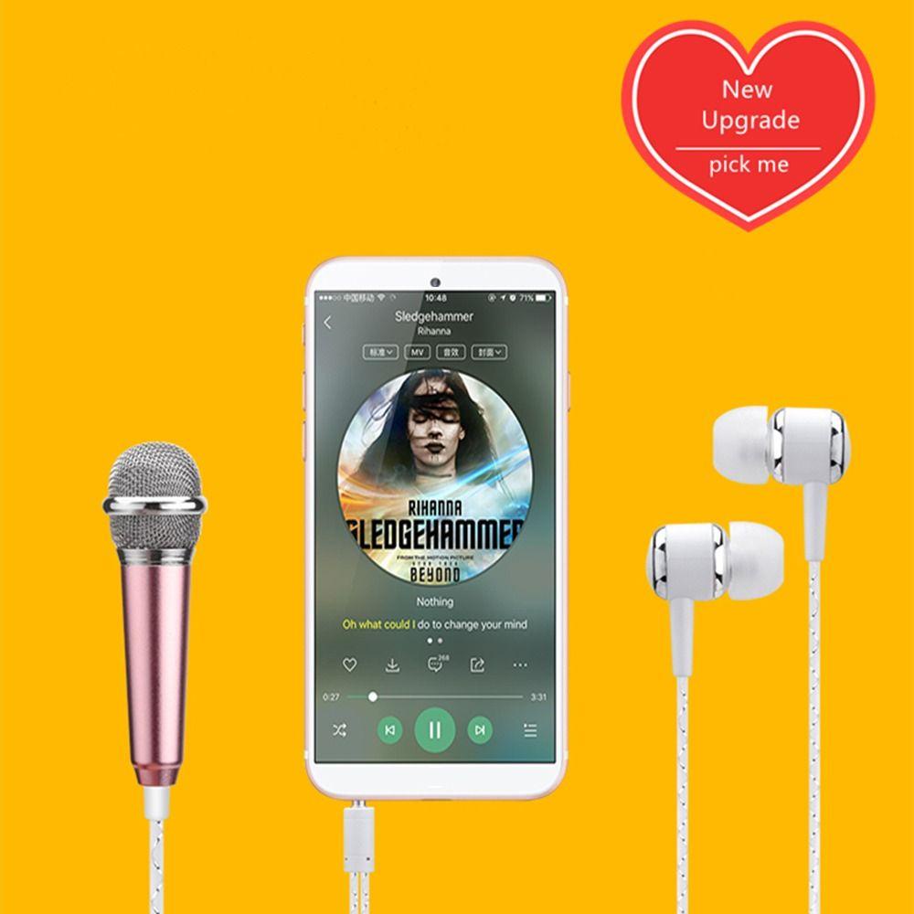 POPULAR Populer Mikrofon Mini Ponsel Baru 3.5mm Dengan Headphone