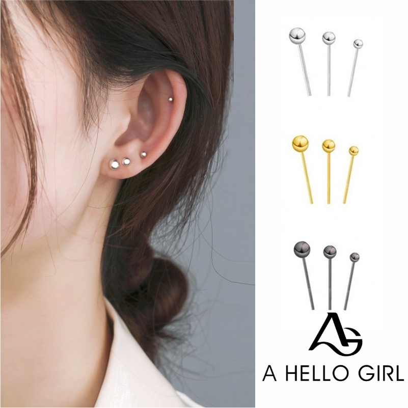 Anting Stud Bahan 925 Silver Gaya Korea Untuk Aksesoris Wanita