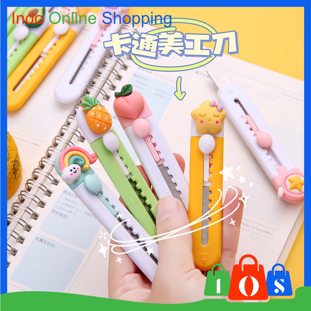 

IOS 882 Cutter Mini Travelling Pisau Silet Lucu Cutter Mini Karakter Import COD