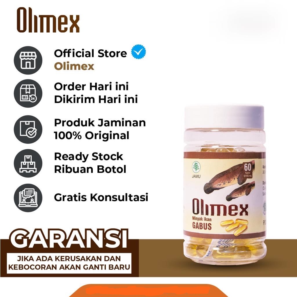 Kapsul OLIMEX Kapsul Ekstrak Minyak Ikan Gabus Asli Membantu Mempercepat Keringkan Luka Pasca Operasi Asli Original