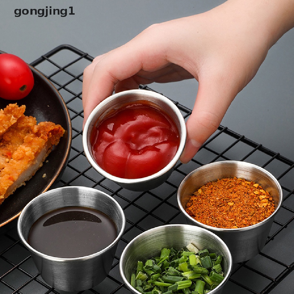 Ggg Stainless Steel Hot Pot Dipping Bowl Gelas Saus Kecil Wadah Saucer Bumbu ID