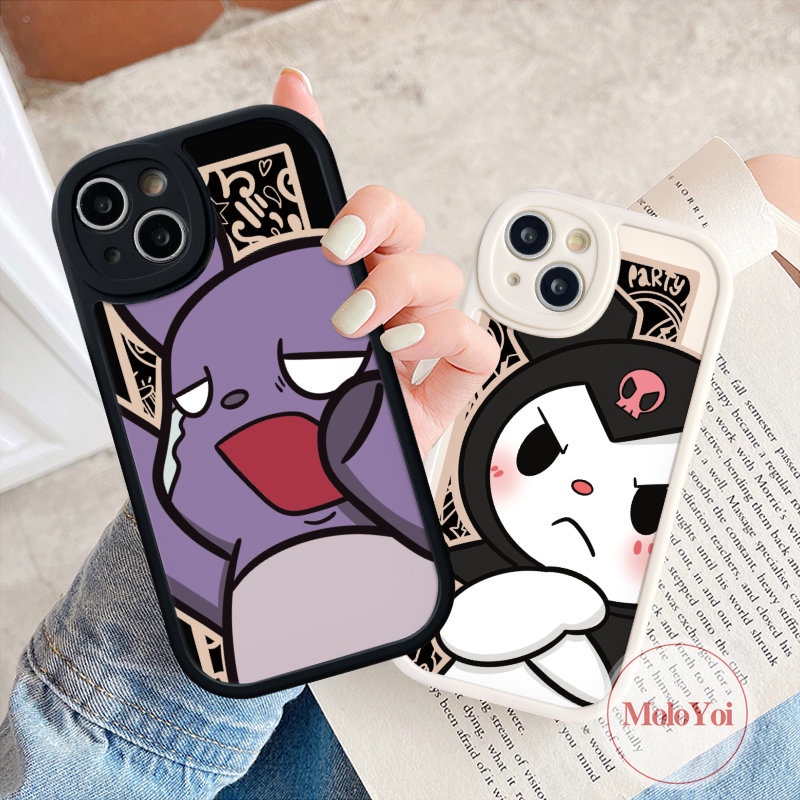 IPHONE Couple Kartun Lucu Kuromi Baku Case Kompatibel Untuk Iphone11 14 12 13 Pro Max 7Plus 7 8 6 6s Plus XR X XS Max SE 2020 Soft Tpu Back Cover