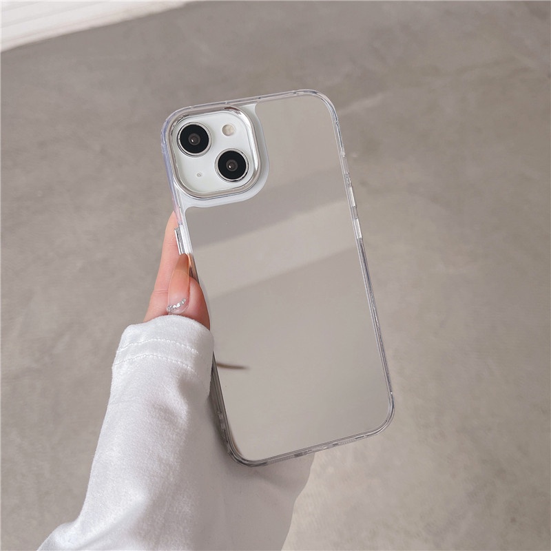 IPHONE Sumber Bahan casing Ponsel Permukaan Cermin Terang Kompatibel Untuk Iphone14 13 12 11promax 14pro 12pro X XS XR XSMAX casing Penutup Belakang shockproof