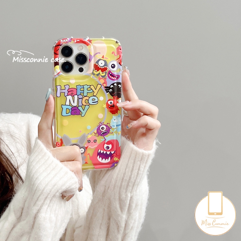 IPHONE Casing Ponsel Kartun Lovely Toy Story Kompatibel Untuk Iphone11Xr 7Plus 14 13 12 Pro MAX 6 6S Plus X XS MAX Monster Kecil Yang Lucu Shockproof Airbag Cases Soft Cover