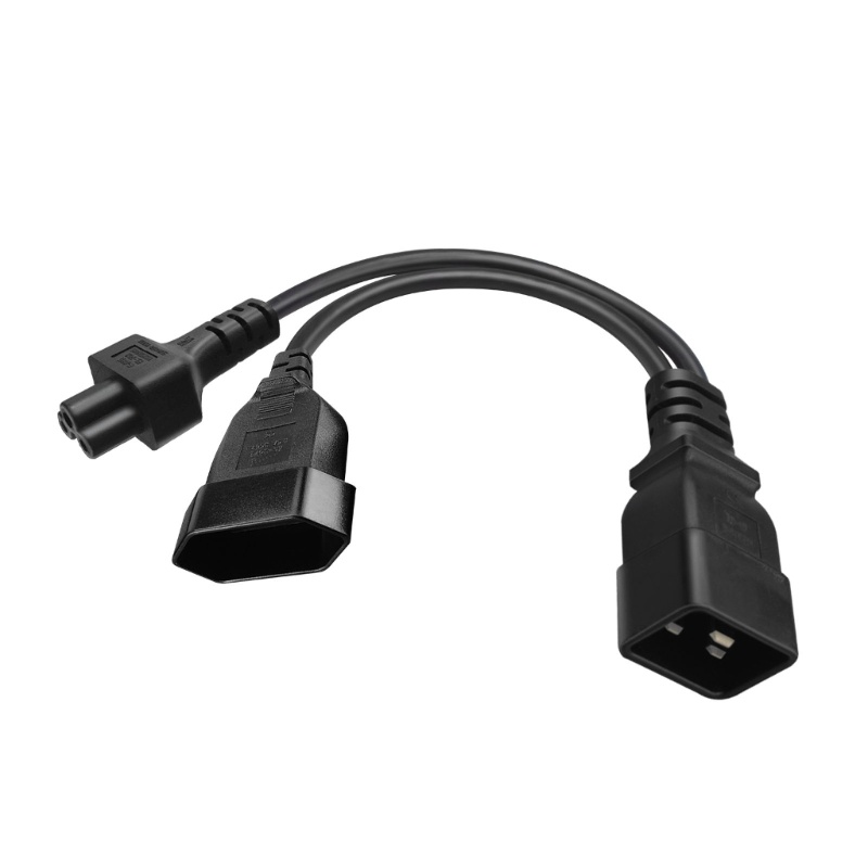 Zzz IEC320-C20 Male to IEC320-C5 +EU4 0mm Female Adapter Cord Y-splitter Power Line