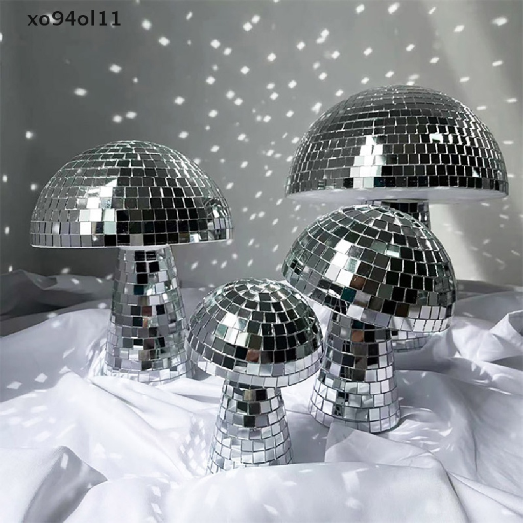 Xo Mushroom Disco Ball Mirror Bola Reflektif Untuk Dekorasi Meja Kamar Pesta Pernikahan OL