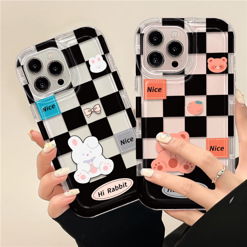 IPHONE Casing Pasangan Lucu Kompatibel Untuk Iphone14 12 13 11 Pro XS Max7 +8 6S Plus X XR Casing Bening Shockproof Transparan TPU Silikon Lembut Phone Cover