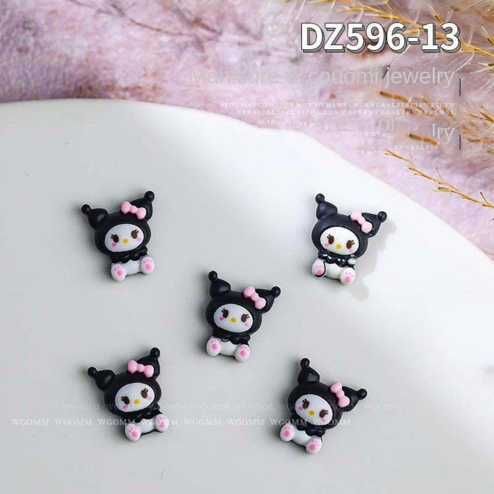 Nickolas1 Kartun Dekorasi Kuku Wanita Resin Kuromi Melody Manicure Aksesoris Hiasan Kuku 3D Nail Art Drills