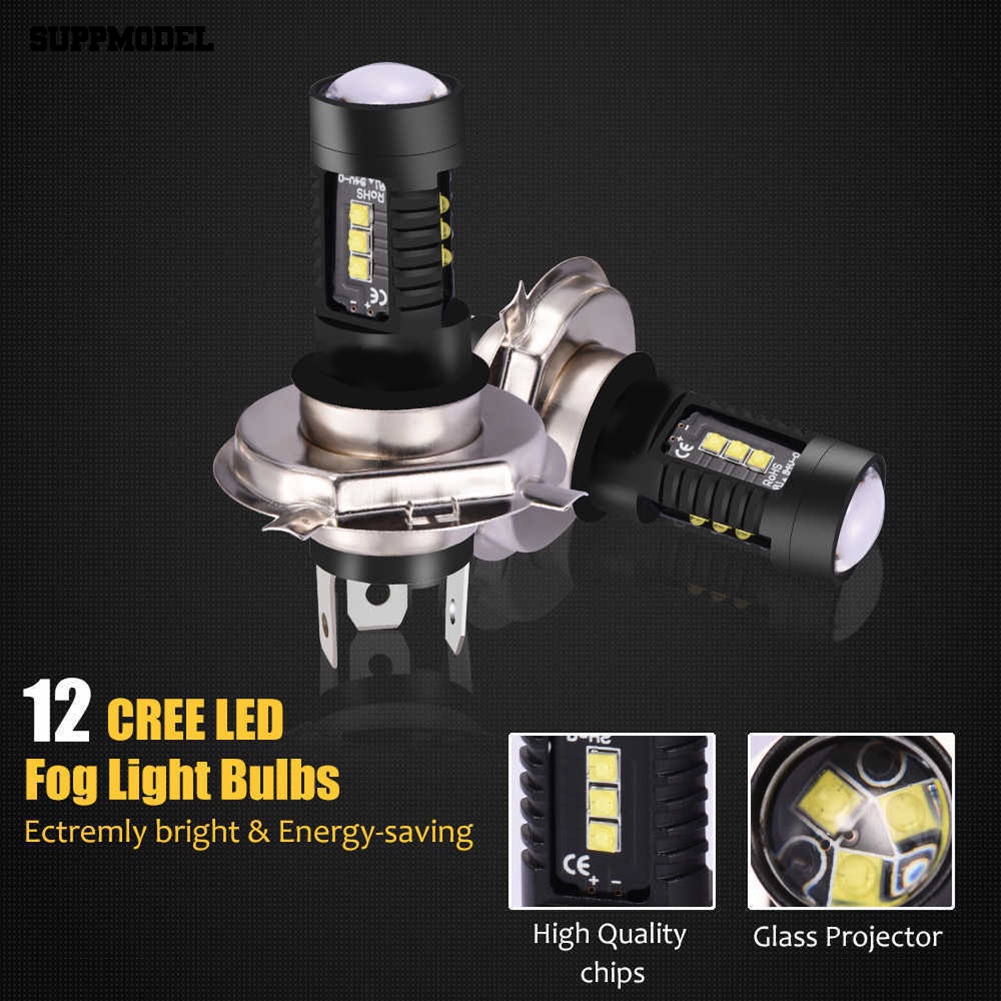 Suppmodel 2Pcs H4 9003 60W 6000K Mobil Kendaraan LED Headlight High Low Beam Fog Lamp Bohlam