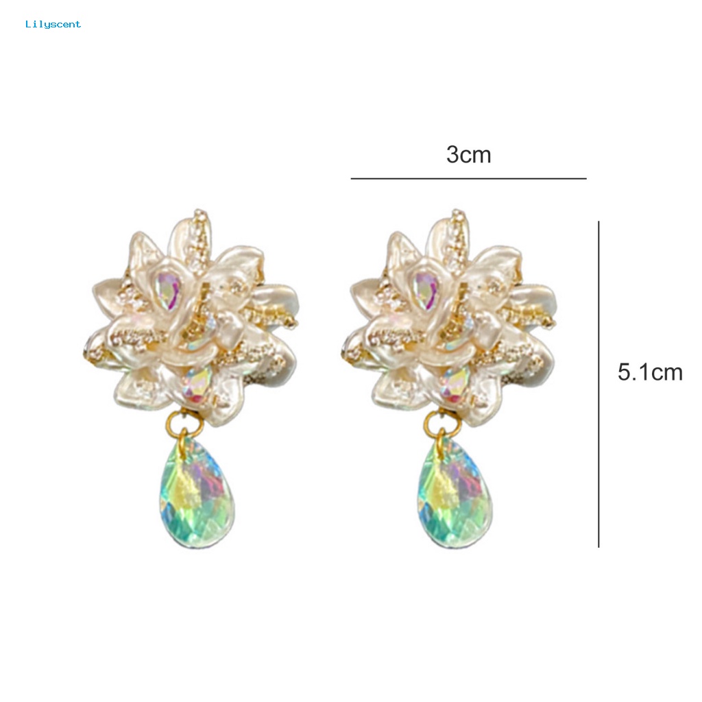 Lilyscent 1pasang Anting Pejantan Ringan Fashion Perhiasan Simulasi Mutiara Imitasi Anting Tetesan Air Pengerjaan Halus