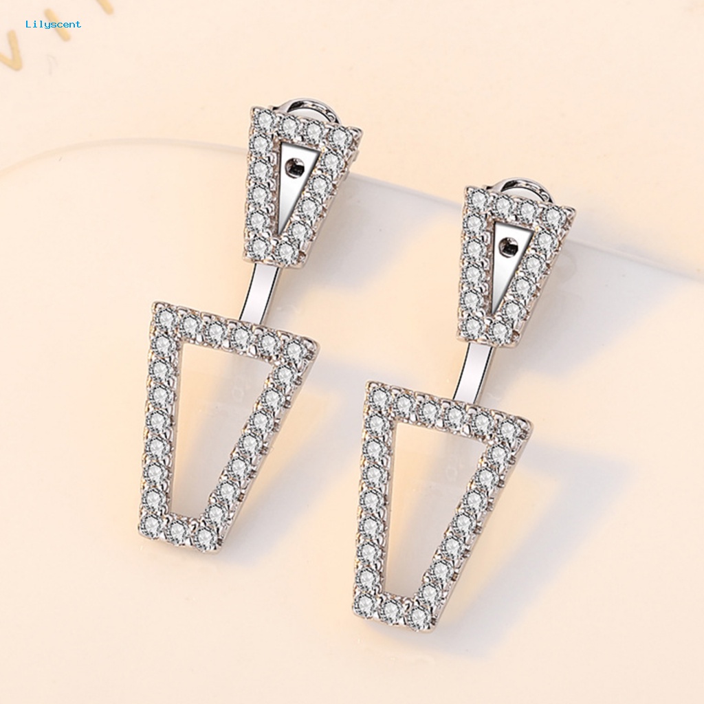 Lilyscent 1pasang Fashion Perhiasan Wanita Anting Untuk Harian Bling Berlian Imitasi Stud Earrings Hypoallergenic