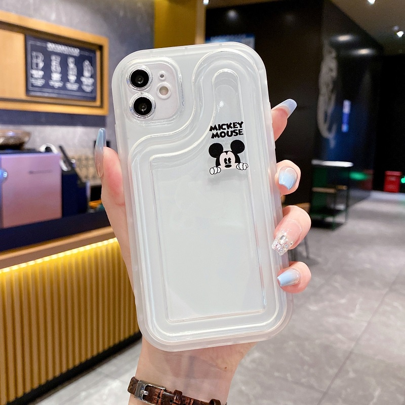 IPHONE Air sac Penebalan Pelindung case Untuk Iphone14 13 12 11 Pro MAX X XR XS Max7 8 Plus Kartun Mickey Minnie Transparan Anti-drop