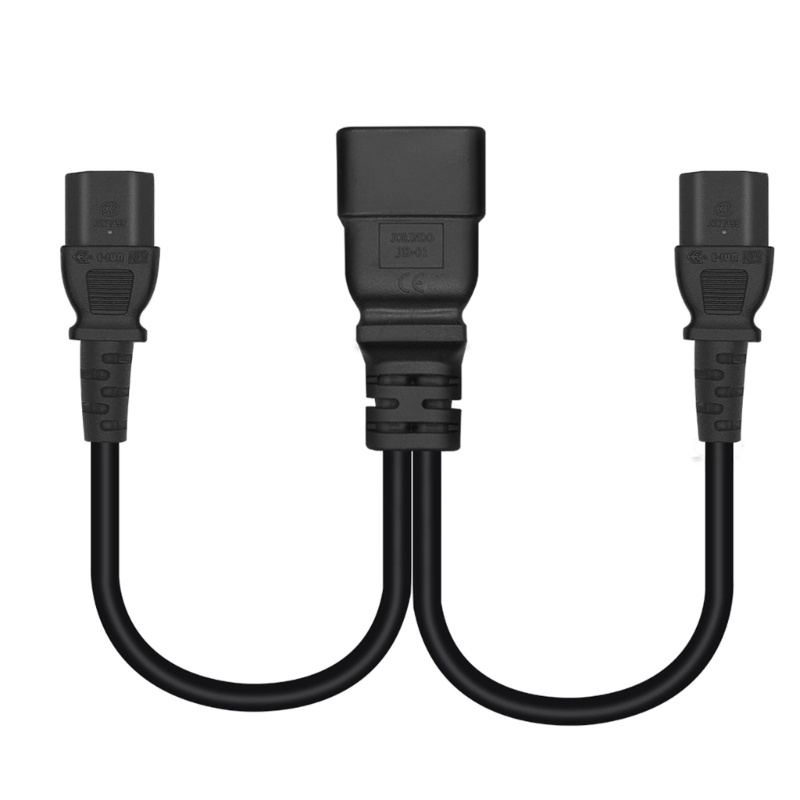 Cre IEC C20 to 2x C13 Spliter Kabel Listrik 250V 20A Heavy Duty Extension Kabel Listrik Ganti Untuk Tambang PDU UPS 0.32m