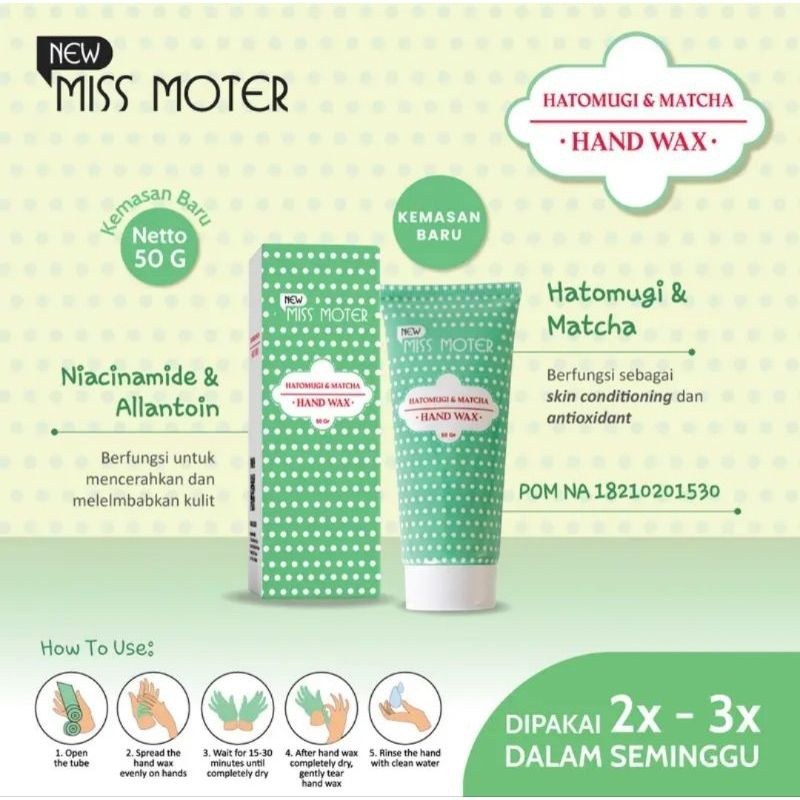 SYB MISS MOTER Hatomugi and Matcha Hand Wax BPOM