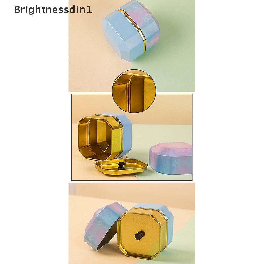 [Brightnessdin1] Sealed Tea Kaleng Wadah Teh Penyimpanan Makanan Besi Candy Box Tinplate Kotak Butik