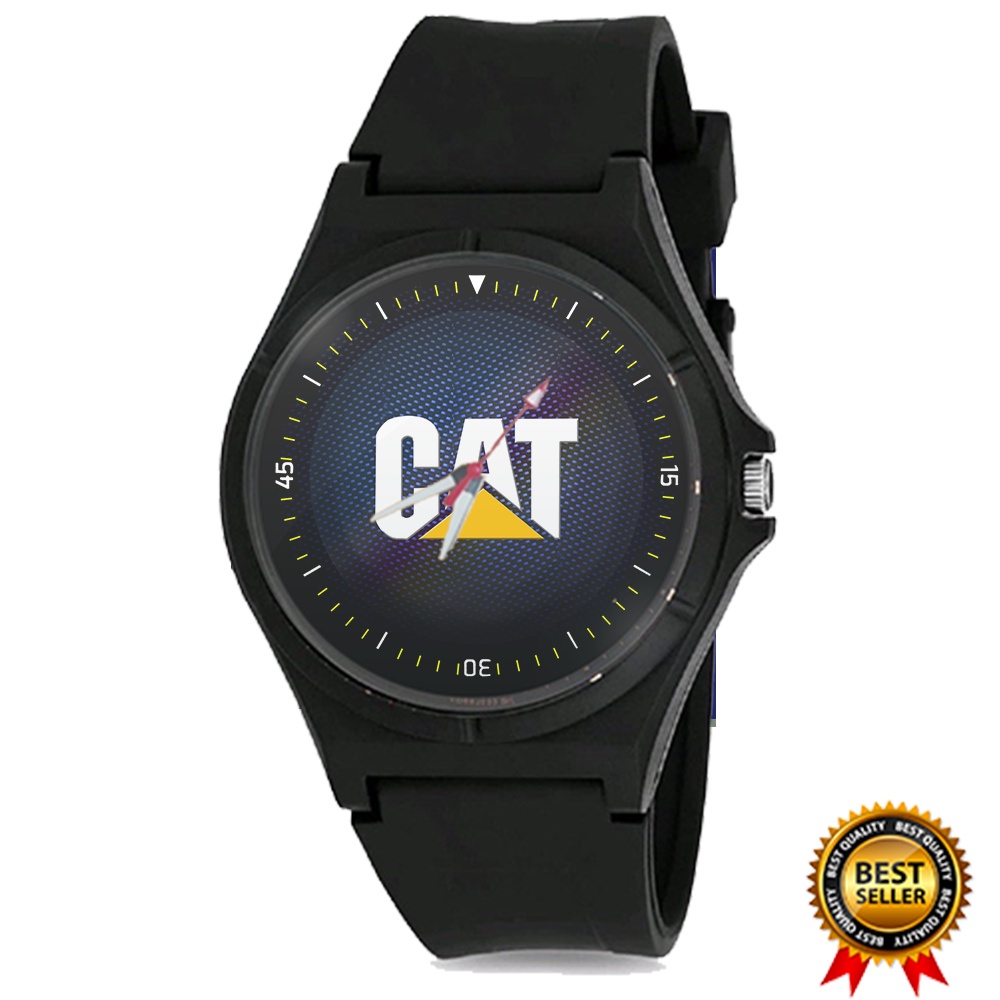 Jam Tangan LOGO CAT CATERPILLAR Pria Wanita Hitam Keren Terbaru  02