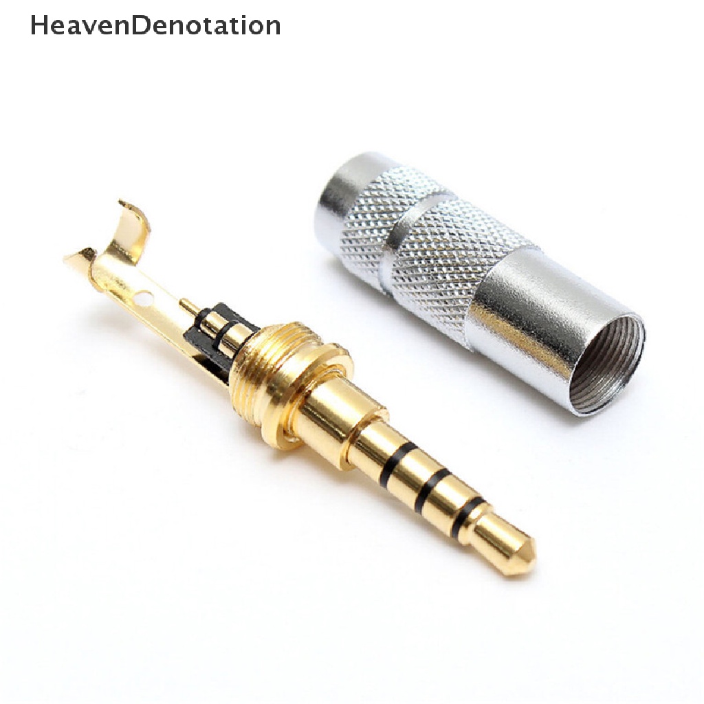 [HeavenDenotation] Mode 4tiang 3.5mm Stereo Headphone Male Plug Jack Audio Solders Konektor HDV