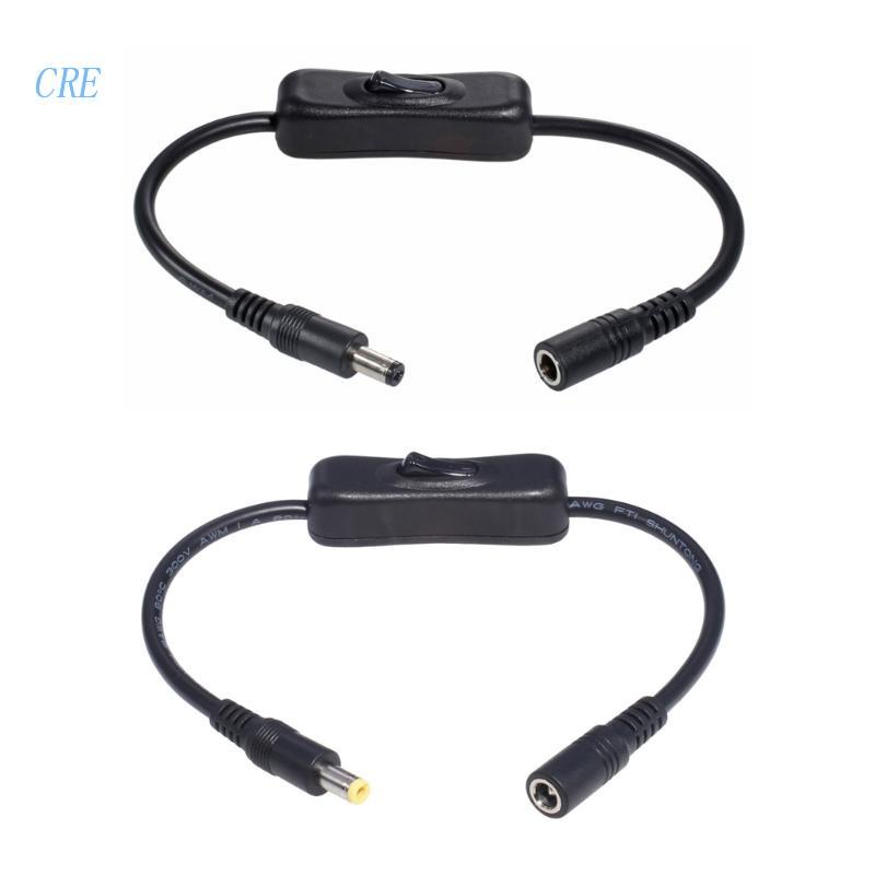 Cre DC5525/5521Kabel Adaptor Male to Female Power On Off Switches Kabel Untuk Mesin Absensi Kamera Keamanan CCTV LED