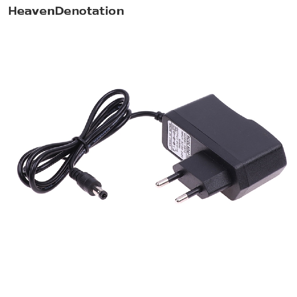 [HeavenDenotation] Ac DC 9V 1A 1000ma Power Adapter Supply EU Plug Polaritas Terbalik Charger Adaptor AC 100V-240V Converter Negatif Saklar Dalam HDV