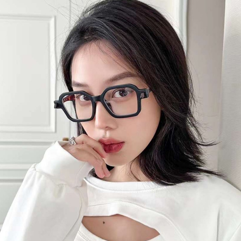 (YUZHU) Kacamata Hitam Poligonal Warna-Warni Mode Baru Untuk Pria Cyberpunk Bingkai Persegi Kacamata Anti Radiasi Untuk Wanita
