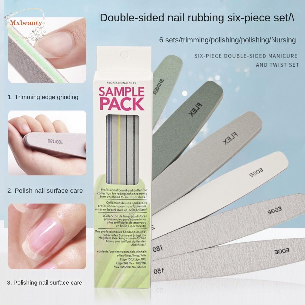 Mxbeauty Kikir Kuku Wanita Poles Nail Art Care Alat Penghalus Gel Buffing Kuas Kuku Kikir Kuku Set