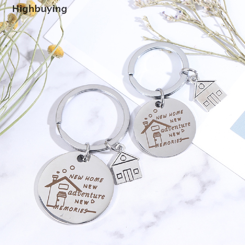 Hbid New Home New Adventures Gantungan Kunci Stainless Liontin Keyring Hadiah Pindah Rumah Glory