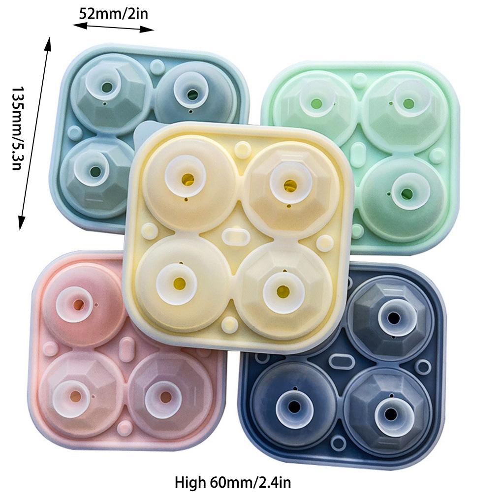 Cetakan Es Batu Bentuk Mawar Silikon Flexible 4kisi Pengganti Isi Ulang Cetakan Es Krim Rumah Tanpa Bau Dengan Tutup