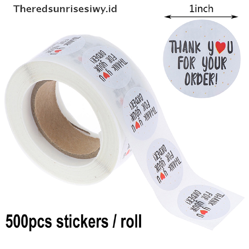 # Kado Mom &amp; PAPA DIY # 500pcs/roll Bulat thank you for your order sealing ers Hadiah Tas Label~