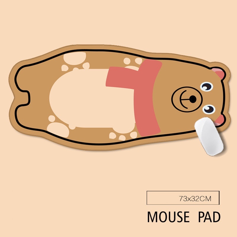 Brown Bear Family Mouse Pad Scarf Bear Mouse Pad Dasi Kupu Beruang Mouse Pad Kartun Hewan Mouse Pad Oversized Mouse Pad