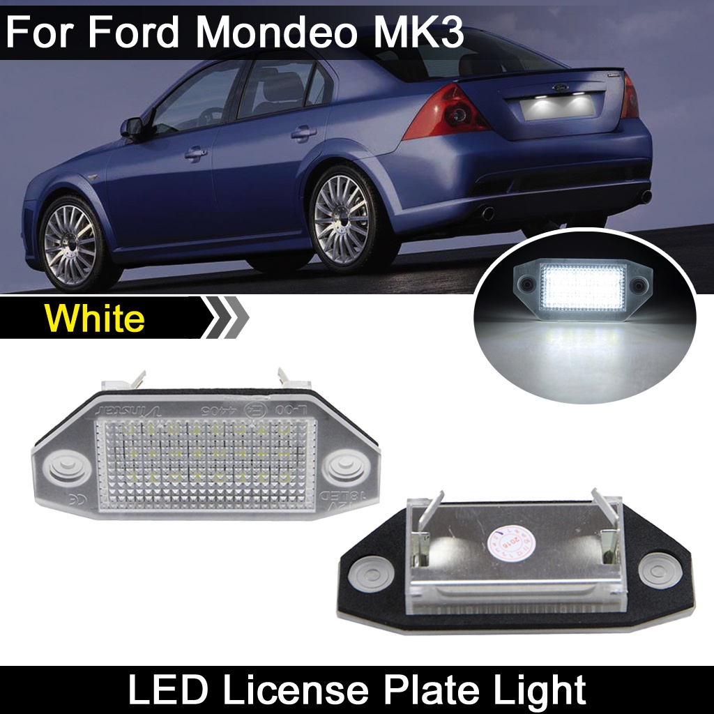 2pcs Lampu Plat Nomor Plat LED Putih Kecerahan Tinggi Untuk Ford Mondeo Mkiii4/5Pintu 2000-2007