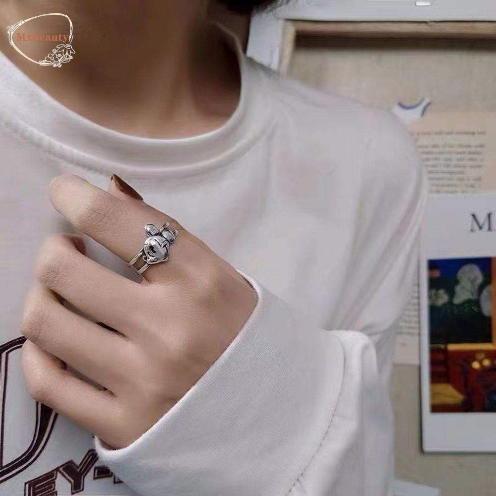 Mxbeauty Cincin Pembukaan Wanita Rantai Kreatif Elegan Untuk Pasangan Perempuan Perhiasan Jari Yang Dapat Disesuaikan