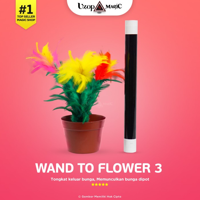 Wand To Flower 3 tangkai - Tongkat jadi bunga - alat sulap tongkat
