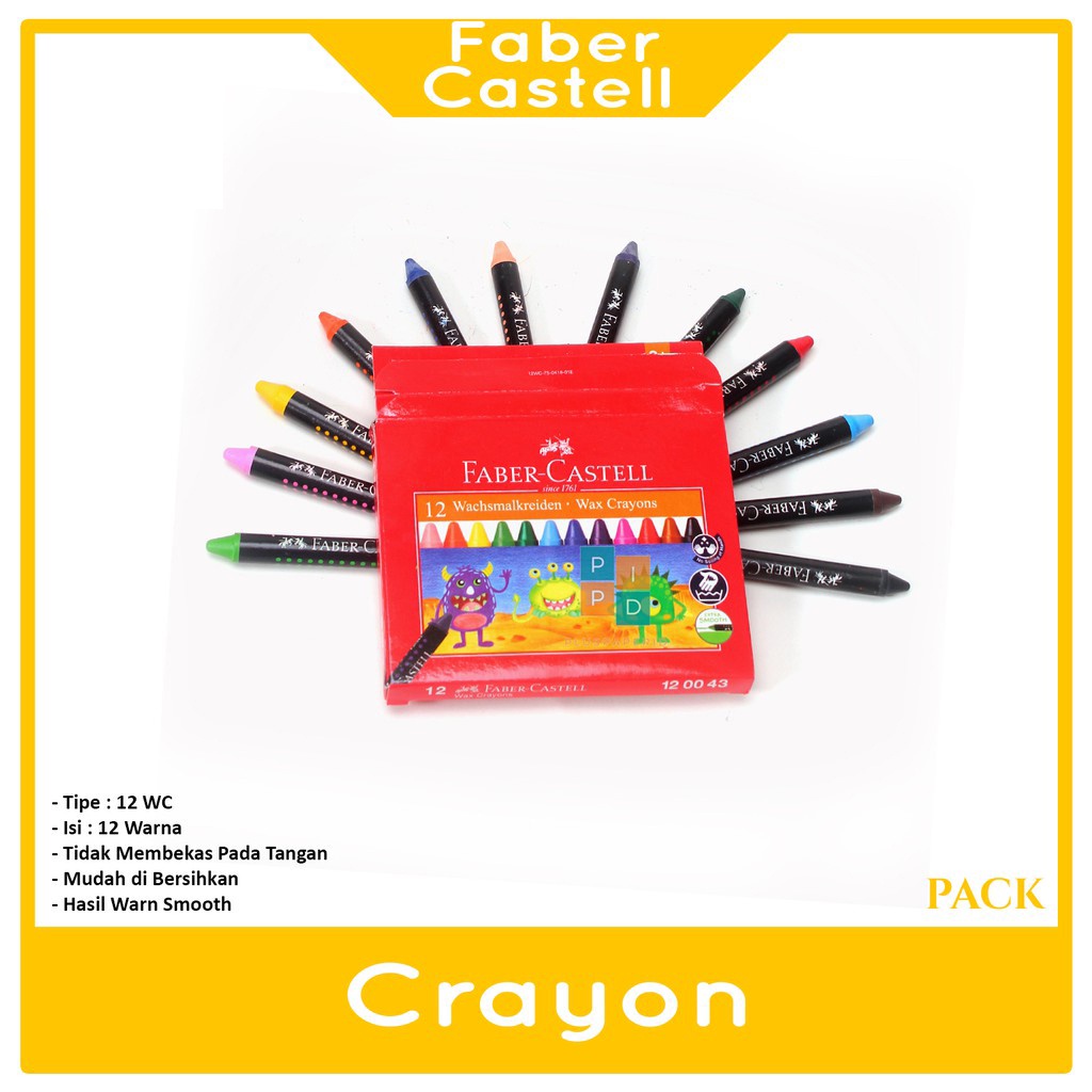 

Faber Castell Crayon Wax Reguler 12 Warna 75mm - Set