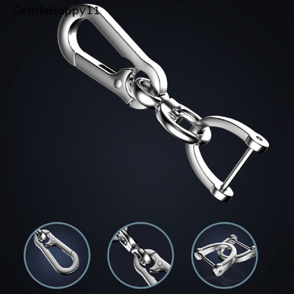 Gentlehappy Gantungan Kunci Mobil Klasik Stainless Steel Keychain Waist Belt Klip Gesper Anti Hilang id