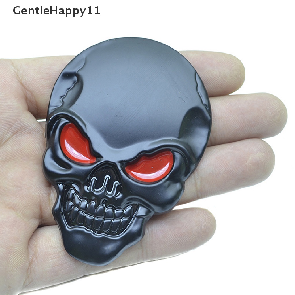 Gentlehappy Skull Skeleton Kepala Tengkorak 3D Metal Body Mobil Stiker Auto Rear Emblem Badge Decal id
