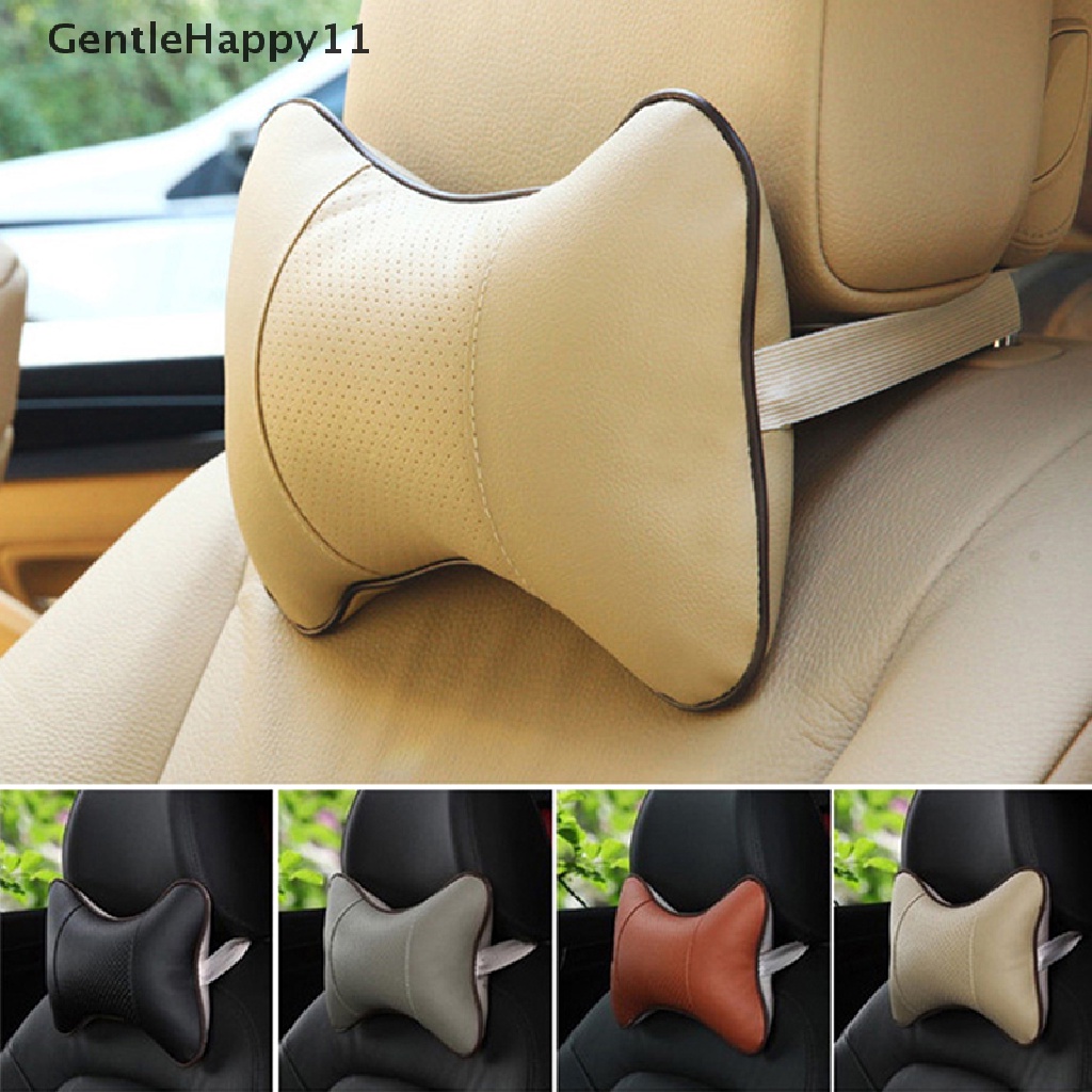 Gentlehappy 1PC Bantal Leher Mobil Car Headrest Cushion Penyangga Kursi Aksesoris Universal Sandaran Safety Pillow Auto Interior Accessories id