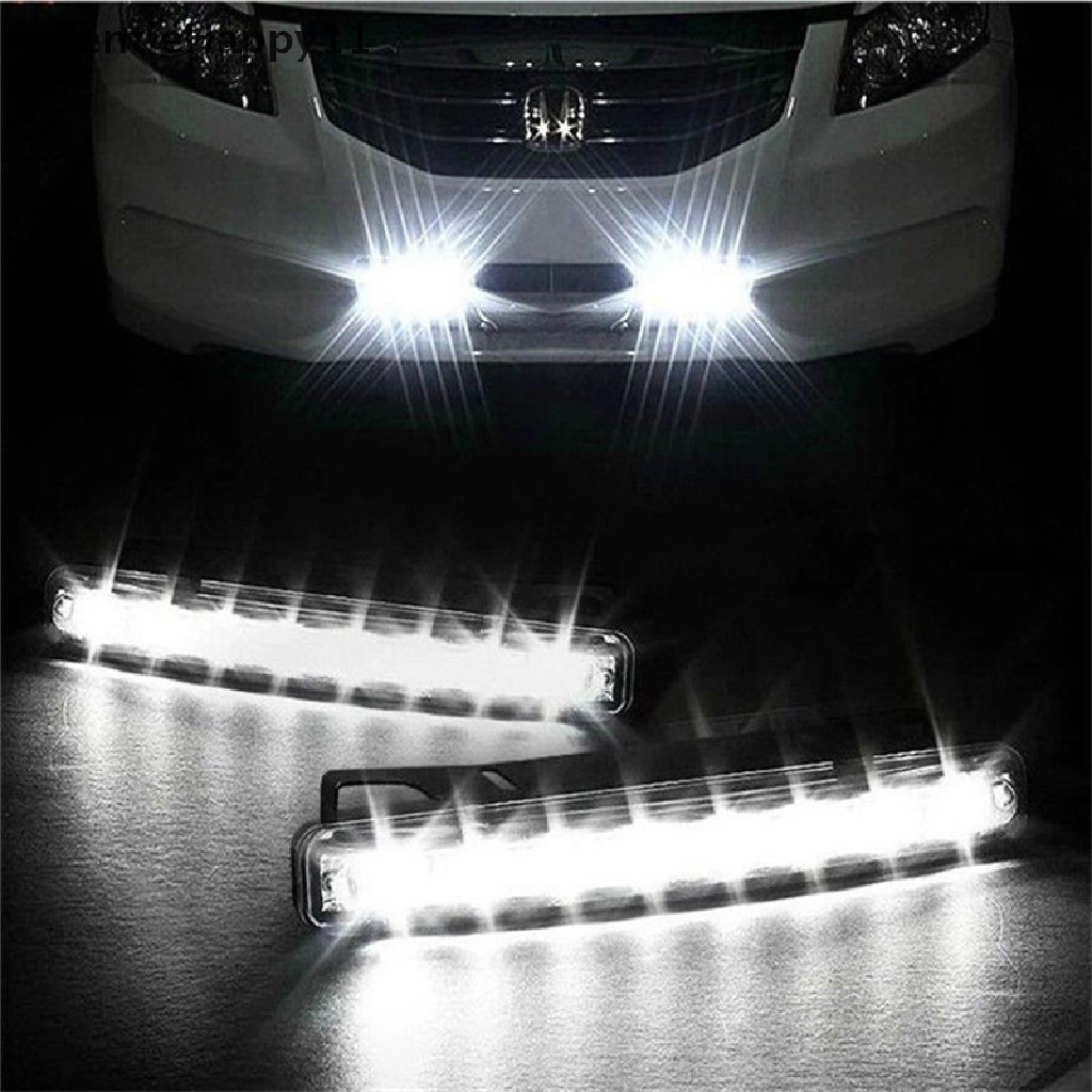 Gentlehappy Lampu Mobil 8led DRL Fog Driving Daylight Siang Berjalan Lampu Putih id