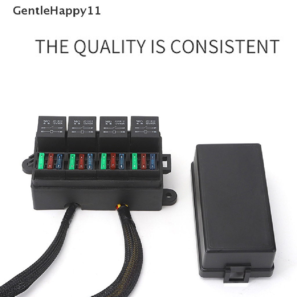 Gentlehappy 12V Relay Box Block 8arah ATC/ATO Fuse Block Universal Sekring Dan Relay Anti Air id