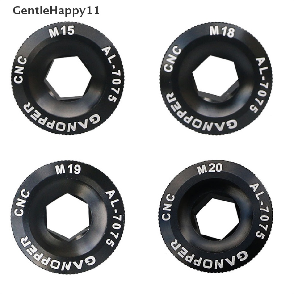 Gentlehappy M15 -M20 Aluminium Alloy MTB Crank Screw Cap Sepeda Jalan Crankset Cover Caps Baut id