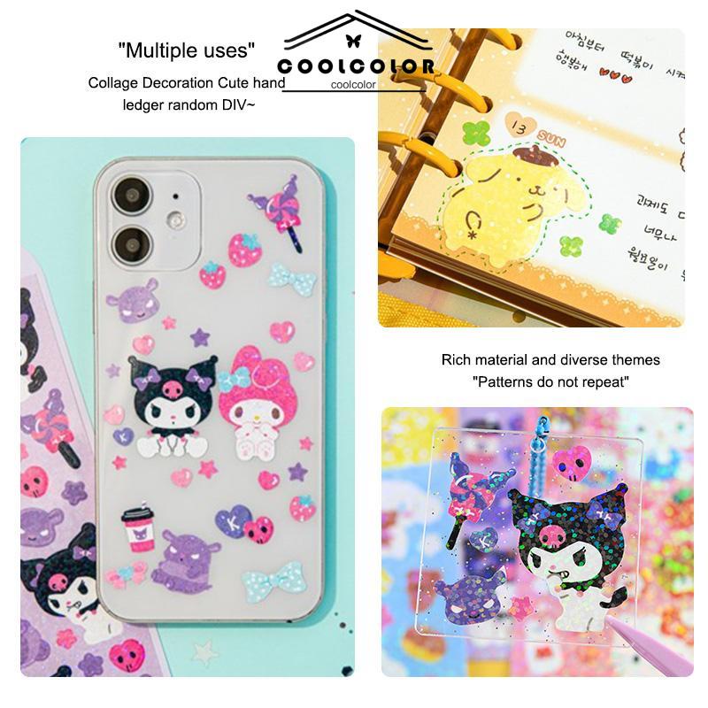 COD❤️Stiker Kuromi Kartun Cinnamoroll Melody Kuromi Pochacco Dog Shiny Sticker Dekorasi- cl