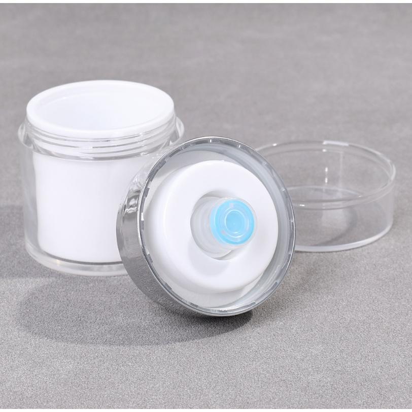 50ml Airless Pump Jar empty cream bottle Portable DIY Airless Pump Jar make up lotion Menekan Krim Botol Kosong Kosmetik Isi Ulang Mudah Digunakan Wadah Travel Makeup Tools