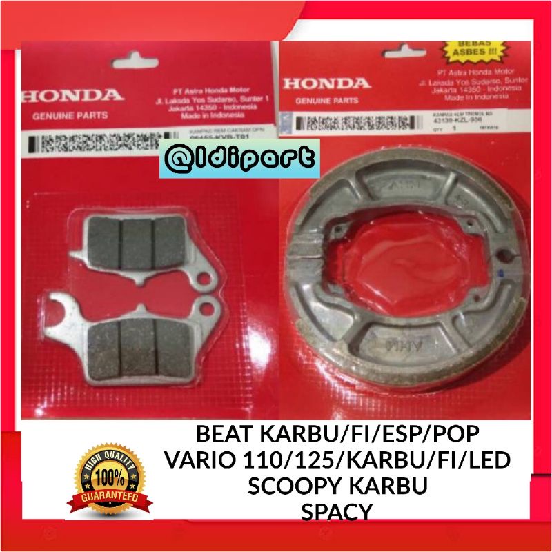 kampas rem dispad 1set depan dan belakang beat fi esp vario cbs thecno 125 scoopy spacy KM