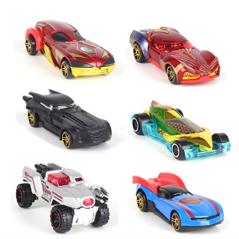 6 Pcs/Set Disney Pixar Cars Mainan Alloy McQueen Captain America Superman Jackson Storm Racing Mainan Anak Laki-Laki Hadiah