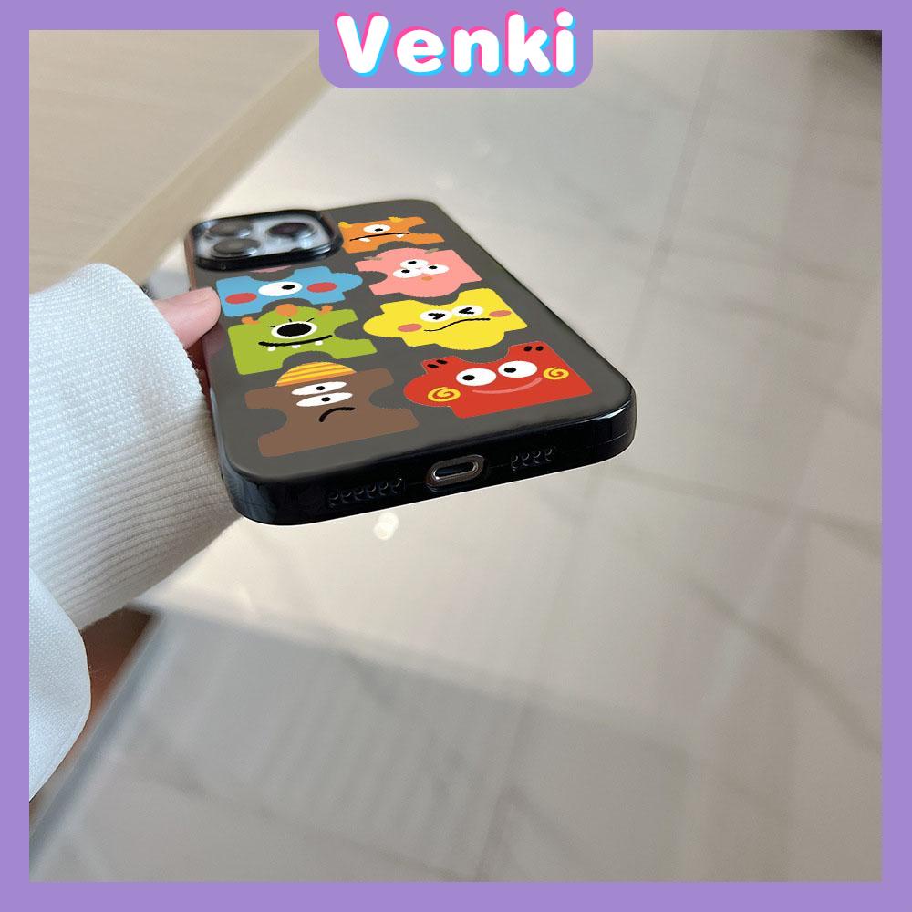 Case for iPhone 11 Soft TPU Glossy Black Candy Case Cute Creative Puzzles Camera Protection Shockproof For iPhone 14 13 12 11 Pro Max 7 8 Plus X XR