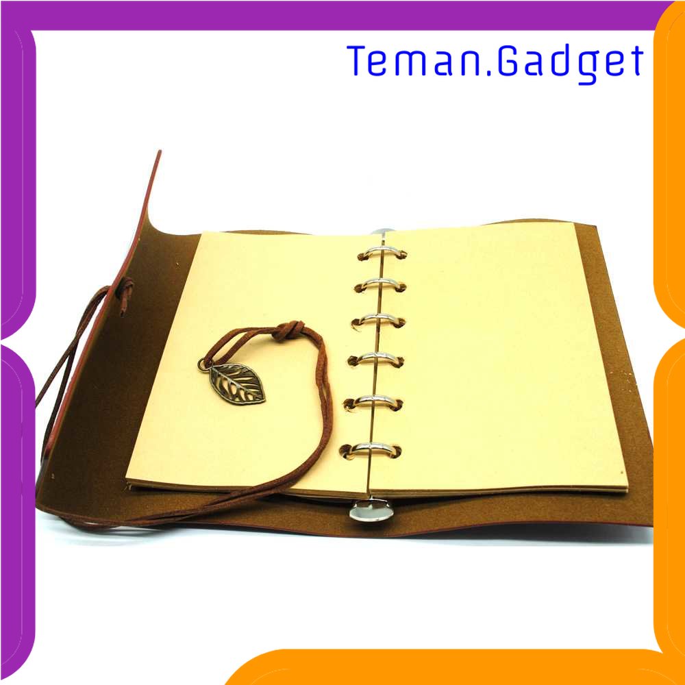 TG - ATK PHANTACI Buku Catatan Binder Kulit Retro Leaf Kertas B7 - BSD666